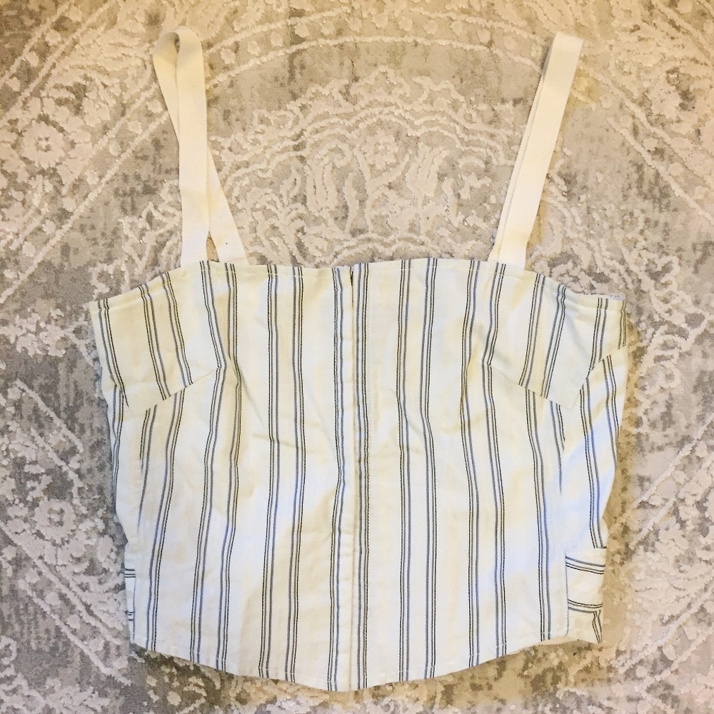 Marc by Marc Jacobs Silk Blend Striped Corset Top